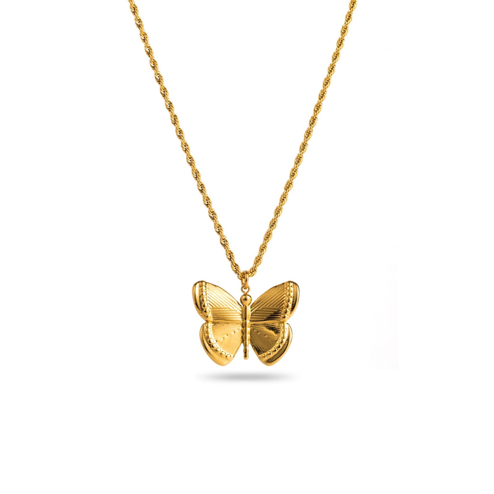 Collier papillon maille corde