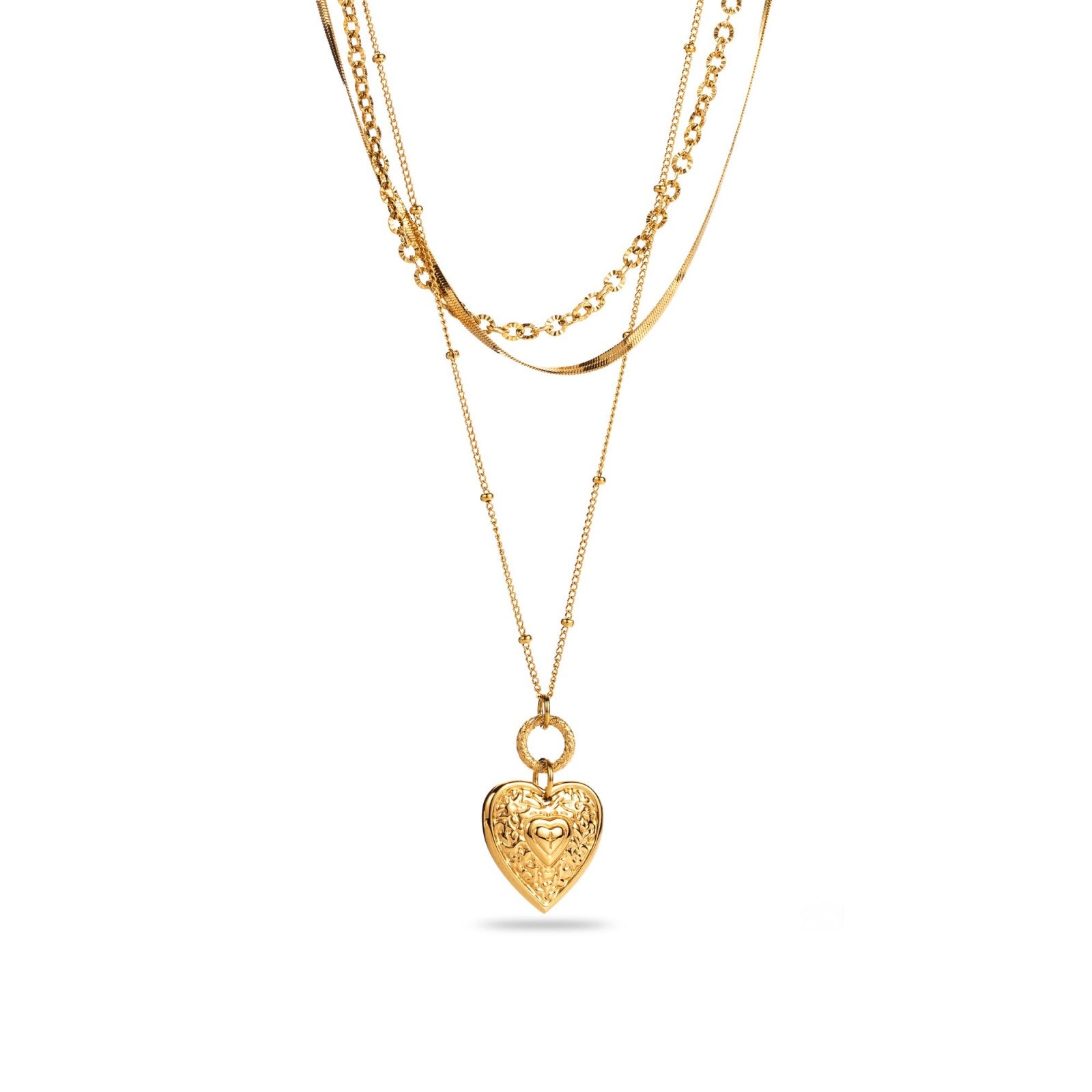 Collier 3 rangs coeur