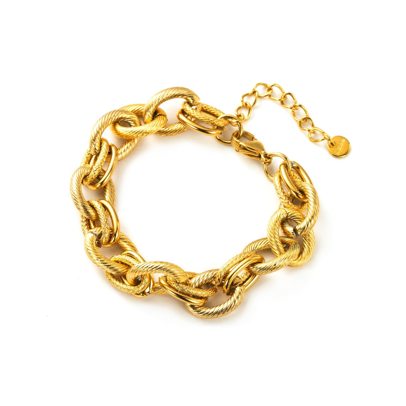 Bracelet maille effet torsadé et matelassé