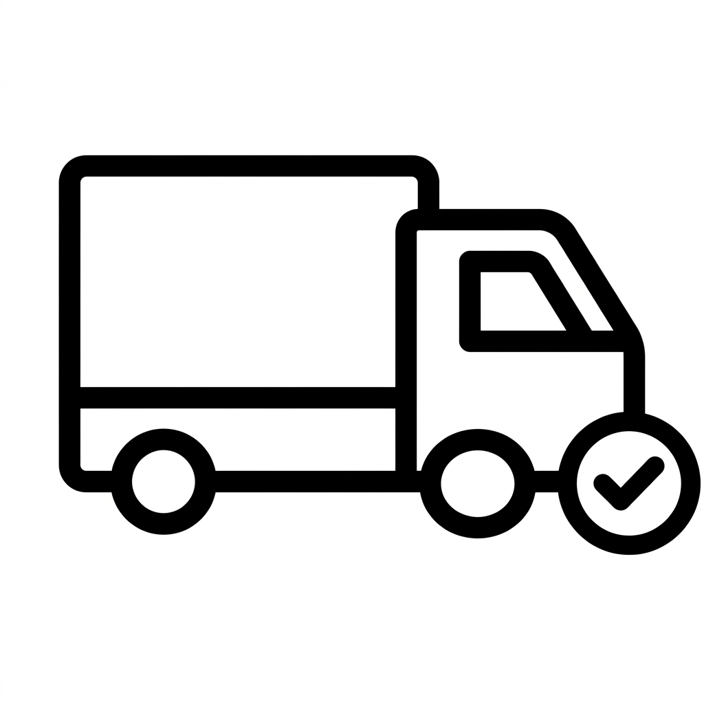Camion de livraison avec coche, assorti aux autres pictogrammes