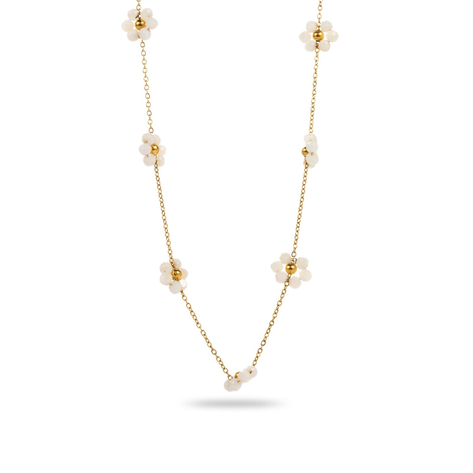 Collier farandole de fleurs en perle