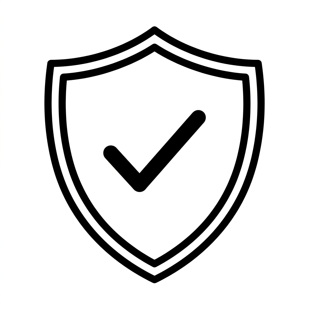 Grand bouclier de garantie aux traits épais
